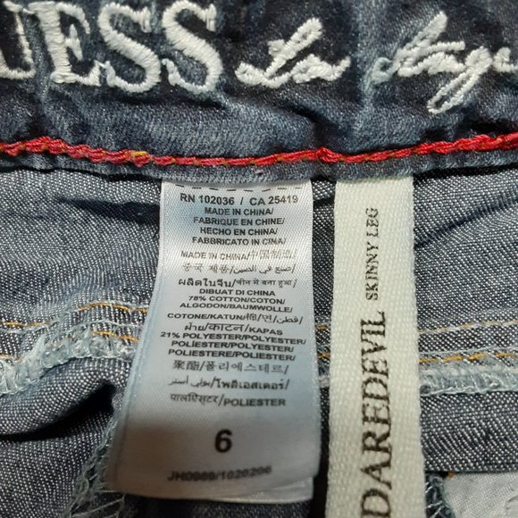 GUESS Youth Girls Daredevil Skinny Leg Jeans | Size 6 | Dark Blue - Picture 9 of 10